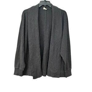 Pact Cardigan XL Black Long Line Sweater‎ Open Pockets Organic Cotton #G6-6